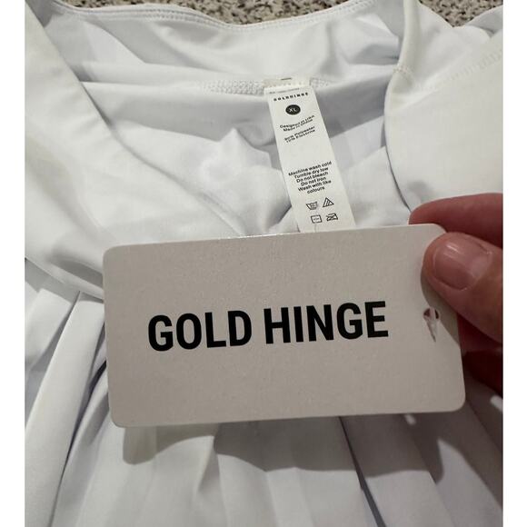 Gold Hinge Pleated White Women's Skort Pickleball Tennis Athleisure Preppy, XL - Picture 4 of 9